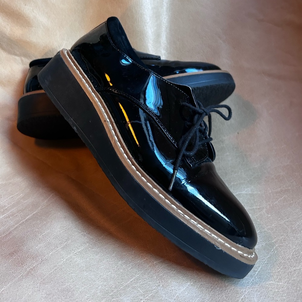 Marks & Spencer M&S collection Patent Lace Up Flatform Brogues